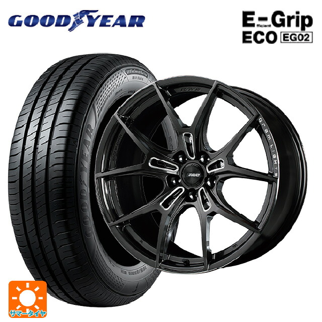 スバル レヴォーグ(VN系)用 225/45R18 95W XL グッドイヤー エフィシェントグリップ エコ EG02 レイズ グラムライツ 57エフエックスズィー AAC 新品サマータイヤホイール 4本セット|タイヤホイール専門店コニシタイヤ