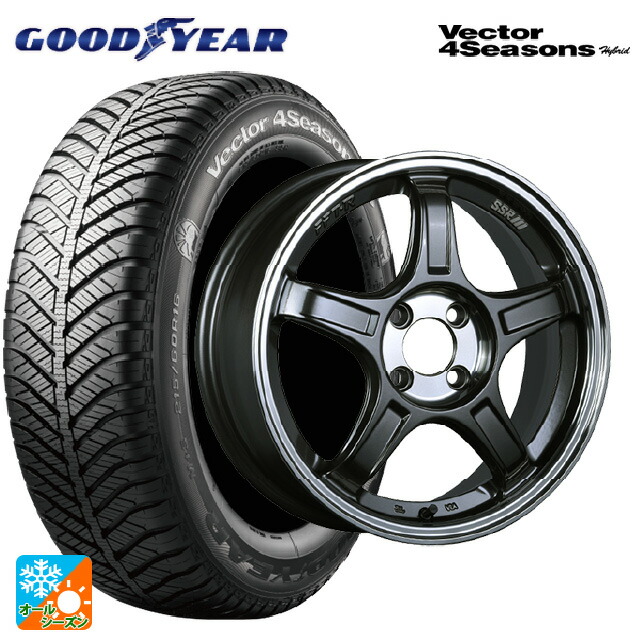 トヨタ ライズ(A200/A210)用 195/60R17 90H グッドイヤー ベクターフォーシーズンズ ハイブリッド タナベ SSR GT X03 ガンメタ+Sクリア 新品オールシーズンタイヤホイール 4本セット|タイヤホイール専門店コニシタイヤ