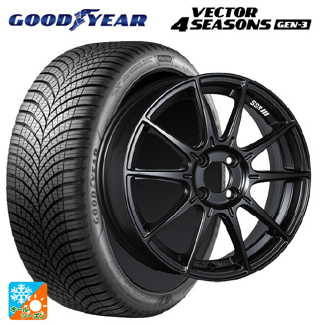 2023年製 205/50R17 93W XL グッドイヤー ベクター4シーズンズ ジェン3 # タナベ SSR GT X01 フラットブラック 17-7J 国産車用 オールシーズンタイヤホイール4本セット