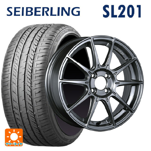 185/55R16 83V セイバーリング セイバーリング SL201(ブリヂストン工場生産） タナベ SSR GT X01 ダークシルバー 16-6.5J 国産車用 サマータイヤホイール4本セット