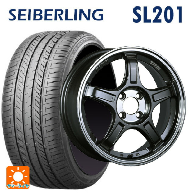 185/55R16 83V セイバーリング セイバーリング SL201(ブリヂストン工場生産） タナベ SSR GT X03 ガンメタ+Sクリア 16-6.5J 国産車用 サマータイヤホイール4本セット