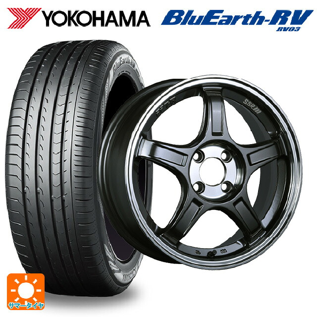 215/45R17 91W XL ヨコハマ ブルーアース RV03 タナベ SSR GT X03 マシンドグラファイトガンメタ+スモーククリア 17-7J 国産車用 サマータイヤホイール4本セット