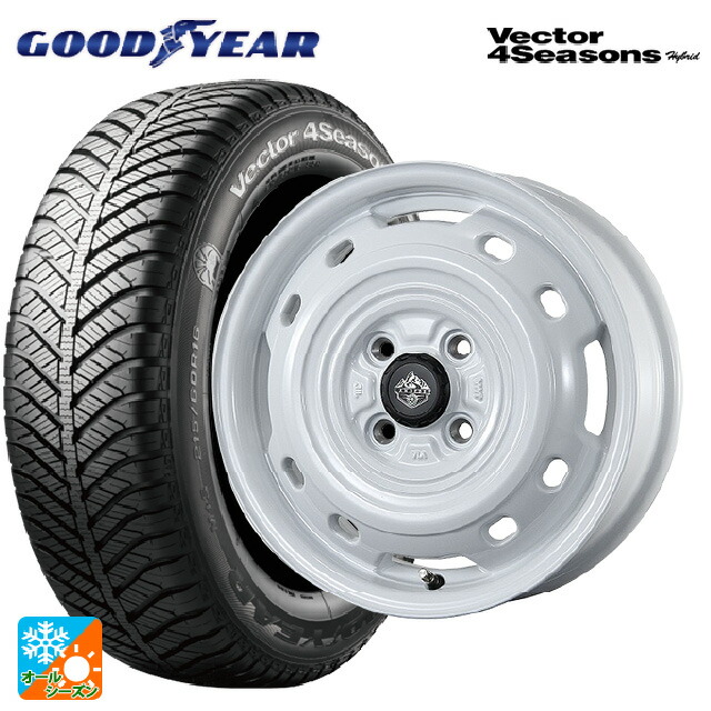 155/65R14 75H グッドイヤー ベクターフォーシーズンズ ハイブリッド トピー ランドフット XFG WH 14-4.5J 国産車用 オールシーズンタイヤホイール4本セット