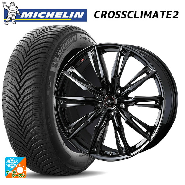 スバル レガシィアウトバック(BS系)用 225/60R18 104W XL ミシュラン クロスクライメイト2 正規品 ウェッズ レオニス GX HYPER BMC 新品オールシーズンタイヤホイール 4本セット