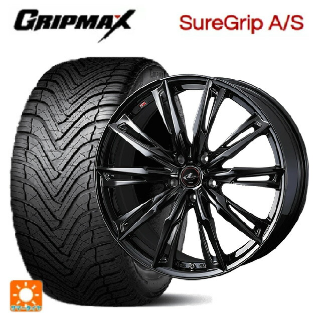 ホンダ ステップワゴン(RP6~8)用 225/40R18 92W XL グリップマックス シュアグリップ A/S ブラックレター ウェッズ レオニス GX HYPER BMC 新品オールシーズンタイヤホイール 4本セット