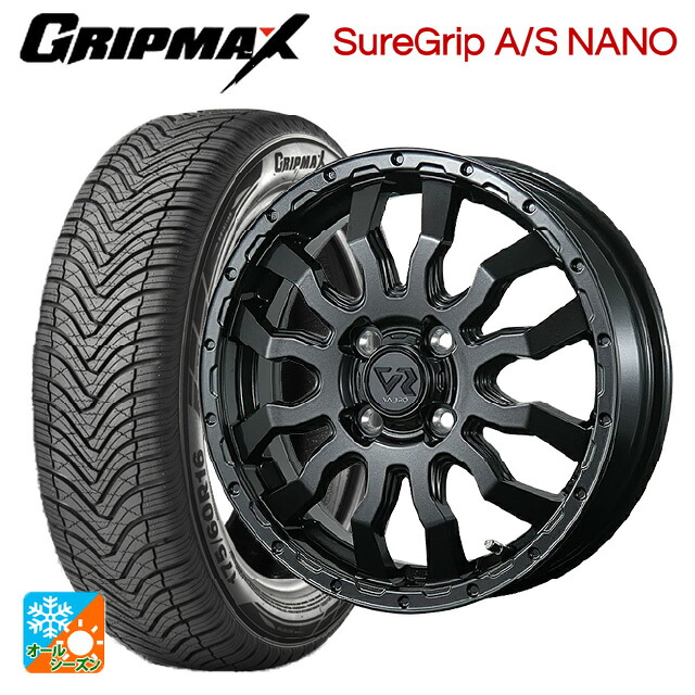 ダイハツ タフト(LA900/LA910)用 165/65R15 81H グリップマックス シュアグリップ A/S ナノ ブラックレター トピー ヴァブロ RR-01 # GM 新品オールシーズンタイヤホイール 4本セット