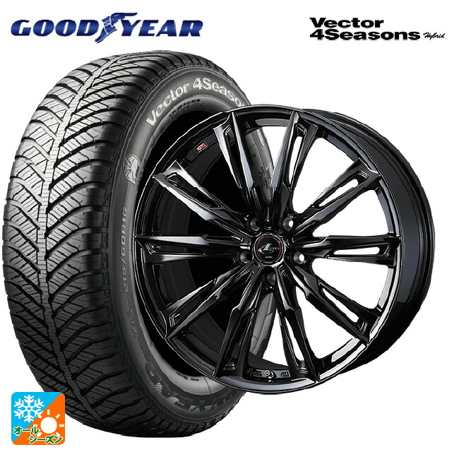 ニッサン リーフ(ZE2)用 215/55R18 95H グッドイヤー ベクターフォーシーズンズ ハイブリッド ウェッズ レオニス GX HYPER BMC 新品オールシーズンタイヤホイール 4本セット|タイヤホイール専門店コニシタイヤ