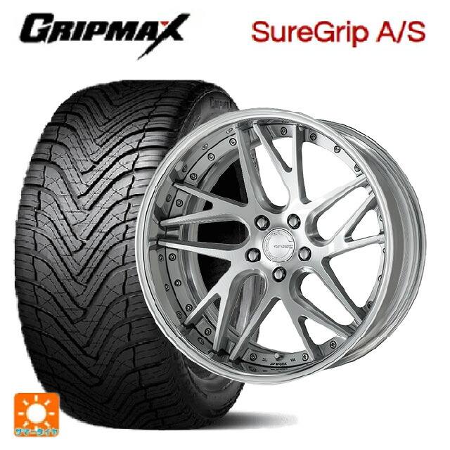 225/40R19 93W XL グリップマックス シュアグリップ A/S ブラックレター ワーク グノーシス CVX MSL 19-8J 国産車用 オールシーズンタイヤホイール4本セット
