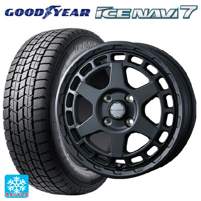 2025年製 175/65R14 82Q グッドイヤー アイスナビ7(数量限定) # ウェッズ マッドヴァンス X タイプS フルマットブラック 14-5J 国産車用 スタッドレスタイヤホイール4本セット
