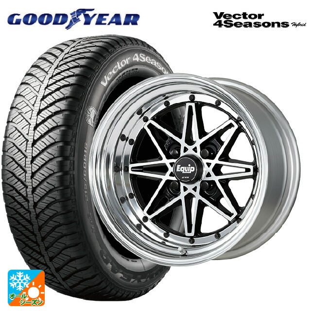 165/60R15 77H グッドイヤー ベクターフォーシーズンズ ハイブリッド # ワーク エクイップ ゼロスリー BP 15-5J 国産車用 オールシーズンタイヤホイール4本セット