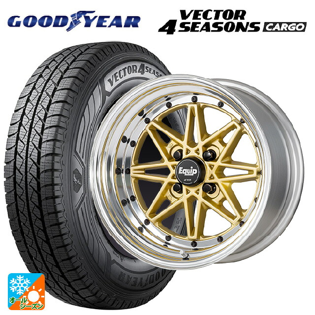 155/80R14 88/86N グッドイヤー ベクター4シーズンズ カーゴ ワーク エクイップ 03 GLD 14-5.5J 国産車用 オールシーズンタイヤホイール4本セット