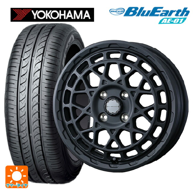 ミツビシ デリカミニ(4WD車)(B3系)用 165/65R15 81S ヨコハマ ブルーアース AE01 ウェッズ マッドヴァンス X タイプF フルマットブラック 新品サマータイヤホイール 4本セット｜タイヤホイール専門店コニシタイヤ