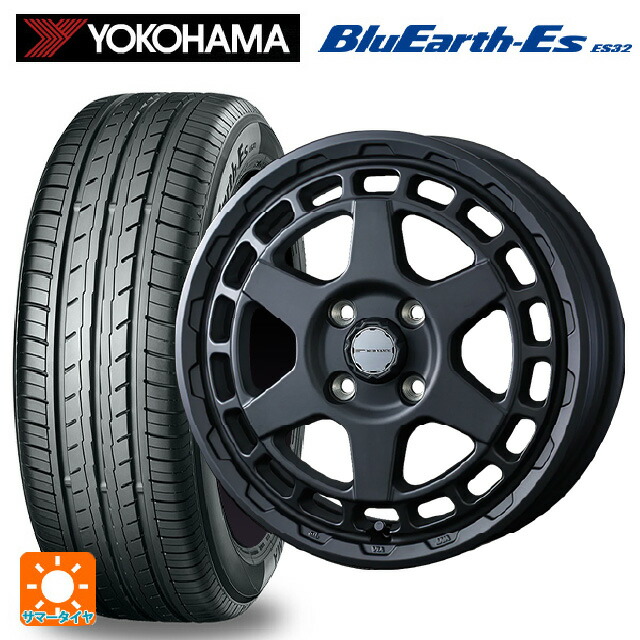 145/80R12 74S ヨコハマ ブルーアースEs ES32 ウェッズ マッドヴァンス X タイプS フルマットブラック 12-4J 国産車用 サマータイヤホイール4本セット