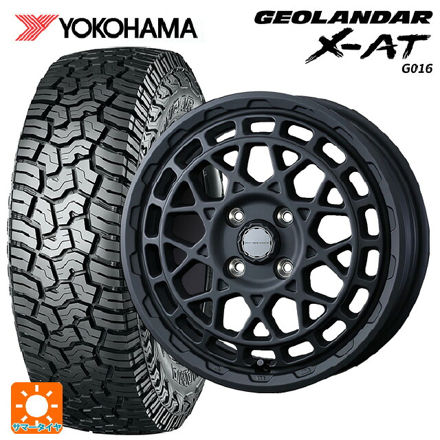 145R14 85/83Q ヨコハマ ジオランダー X-AT G016 ブラックレター 正規品 ウェッズ マッドヴァンス X タイプF フルマットブラック 14-4.5J 国産車用 サマータイヤホイール4本セット
