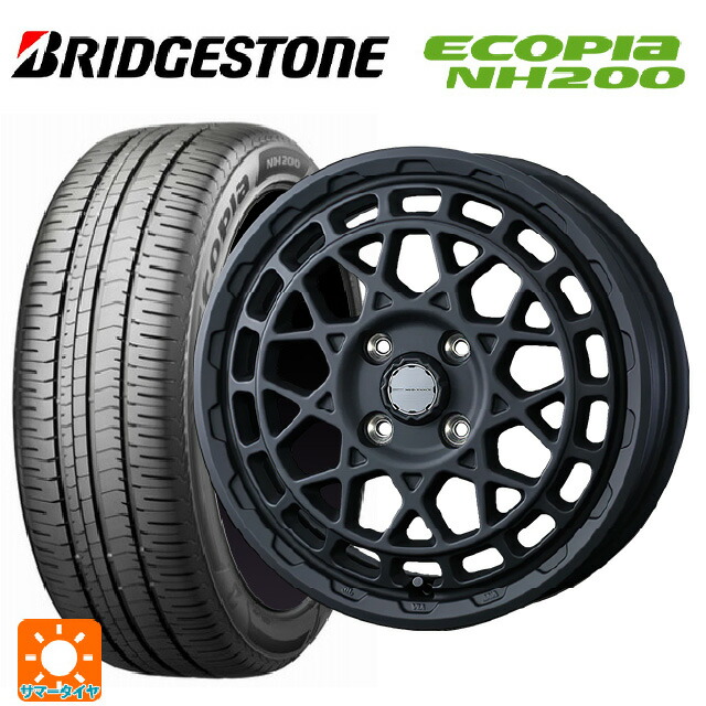 185/70R14 88S ブリヂストン エコピア NH200 正規品 ウェッズ マッドヴァンス X タイプF フルマットブラック 14-5J 国産車用 サマータイヤホイール4本セット