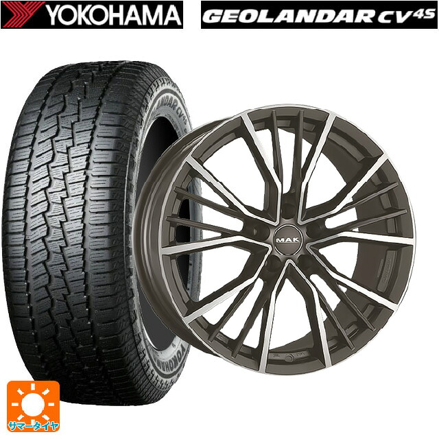 アウディ SQ5(FYC系)用 235/60R18 107V XL ヨコハマ ジオランダー CV G058 正規品 阿部商会 マック ユニオン ガンメタリックミラー 新品サマータイヤホイール 4本セット