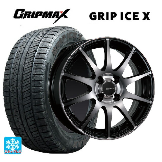 スズキ スイフト(ZC/ZD系)用 175/65R15 84Q グリップマックス グリップアイスX ブラックレター # ブリヂストン エコフォルム CRS23 B/NB 新品スタッドレスタイヤホイール 4本セット|タイヤホイール専門店コニシタイヤ