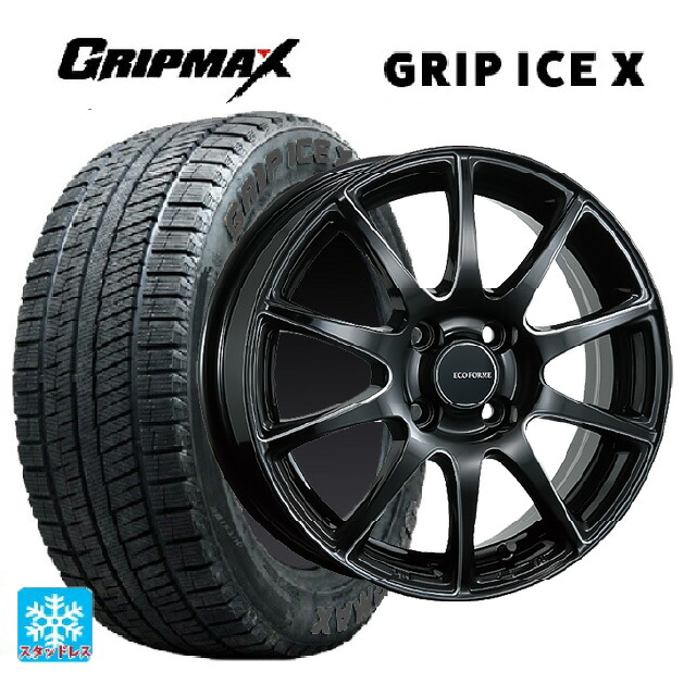 185/65R15 88Q グリップマックス グリップアイスX ブラックレター ブリヂストン エコフォルム CRS23 B/MN 15-5.5J 国産車用 スタッドレスタイヤホイール4本セット