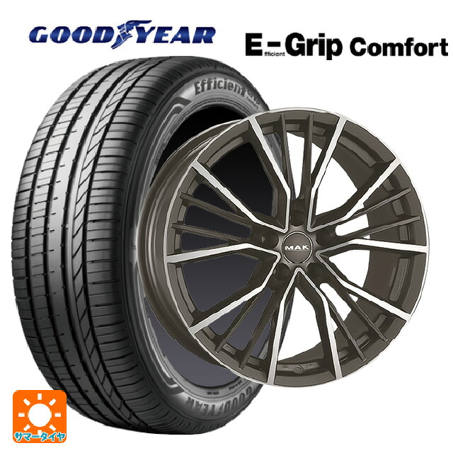 アウディ Q3RS(8U系)用 235/50R18 101W XL グッドイヤー エフィシェントグリップ コンフォート 阿部商会 マック ユニオン ガンメタリックミラー 新品サマータイヤホイール 4本セット|タイヤホイール専門店コニシタイヤ