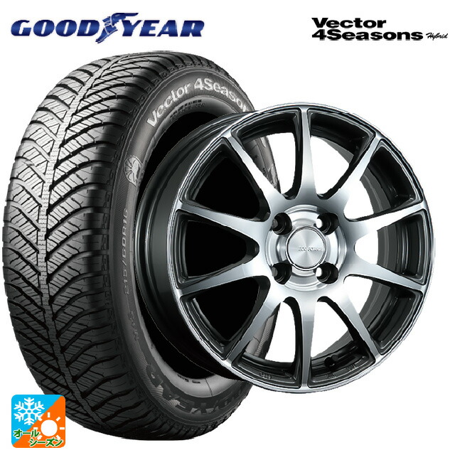165/55R14 72H グッドイヤー ベクターフォーシーズンズ ハイブリッド ブリヂストン エコフォルム CRS23 GM/N 14-4.5J 国産車用 オールシーズンタイヤホイール4本セット