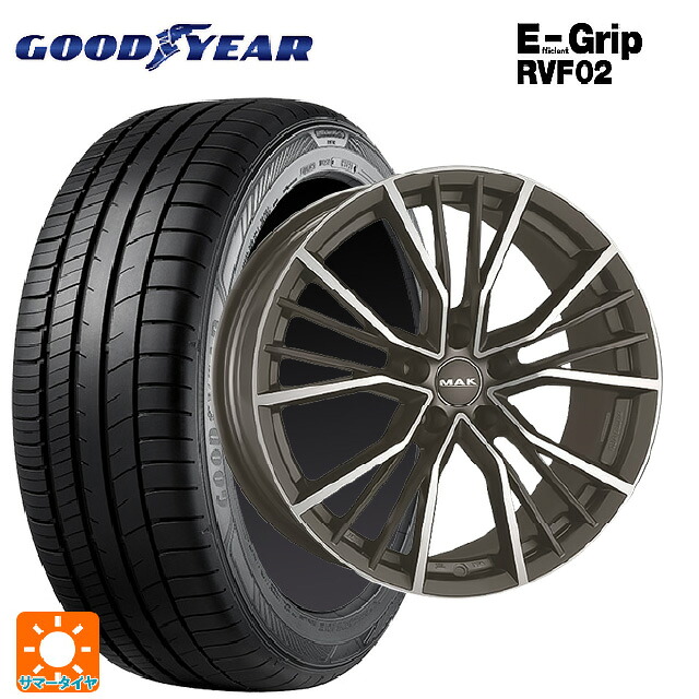 アウディ Q3RS(8U系)用 235/50R18 101W XL グッドイヤー エフィシェントグリップ RVF02 阿部商会 マック ユニオン ガンメタリックミラー 新品サマータイヤホイール 4本セット