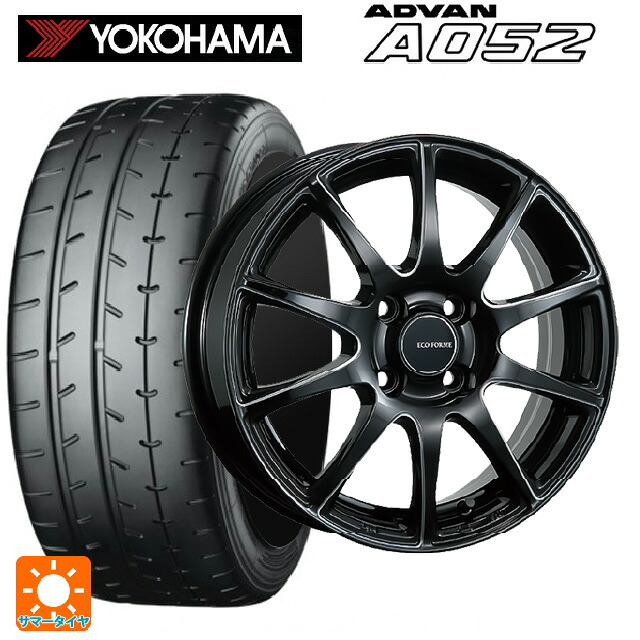 195/55R15 89V XL ヨコハマ アドバン A052 正規品 ブリヂストン エコフォルム CRS23 B/MN 15-5.5J 国産車用 サマータイヤホイール4本セット