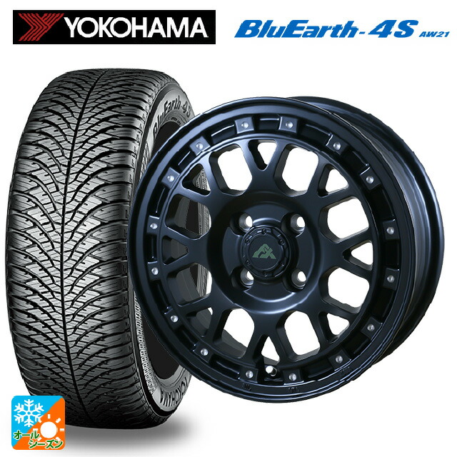 185/65R15 88H ヨコハマ ブルーアース4S AW21 ドゥオール フェニーチェ XC8 マットブラックミルド 15-6J 国産車用 オールシーズンタイヤホイール4本セット