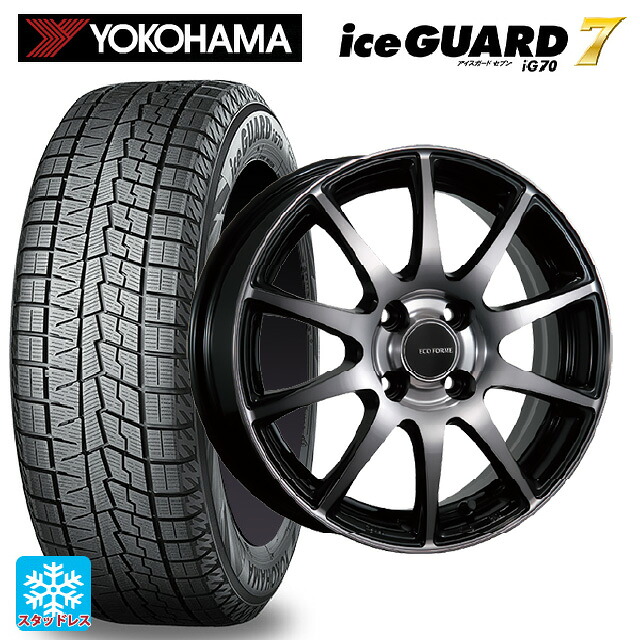 165/60R15 77Q ヨコハマ アイスガード7(IG70) ブリヂストン エコフォルム CRS23 B/NB 15-4.5J 国産車用 スタッドレスタイヤホイール4本セット|タイヤホイール専門店コニシタイヤ