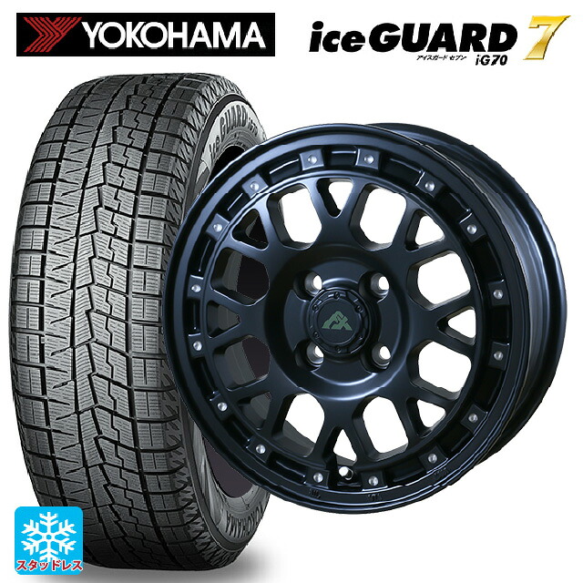 165/65R15 81Q ヨコハマ アイスガード7(IG70) ドゥオール フェニーチェ XC8 マットブラックミルド 15-6J 国産車用 スタッドレスタイヤホイール4本セット