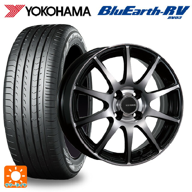 185/60R15 84H ヨコハマ ブルーアース RV03 # ブリヂストン エコフォルム CRS23 B/NB 15-5.5J 国産車用 サマータイヤホイール4本セット