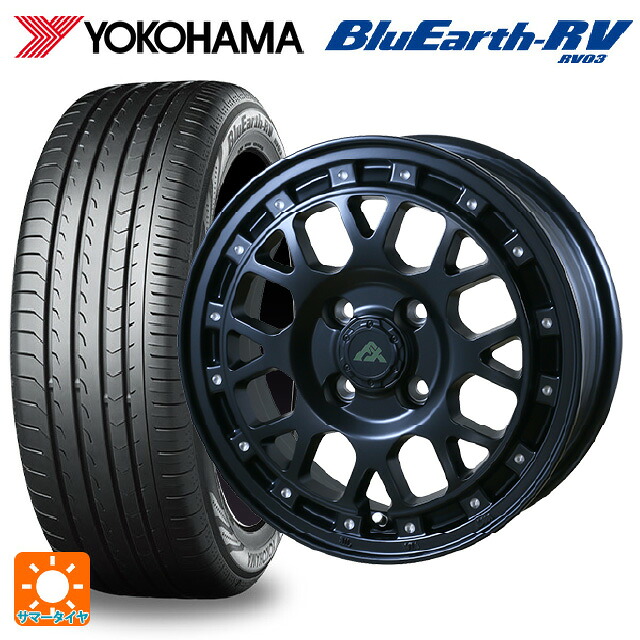 185/60R15 84H ヨコハマ ブルーアース RV03 # ドゥオール フェニーチェ XC8 マットブラックミルド 15-6J 国産車用 サマータイヤホイール4本セット