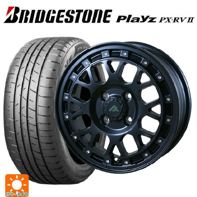 195/65R15 91H ブリヂストン プレイズ PX-RV2 正規品 ドゥオール フェニーチェ XC8 マットブラックミルド 15-6J 国産車用 サマータイヤホイール4本セット