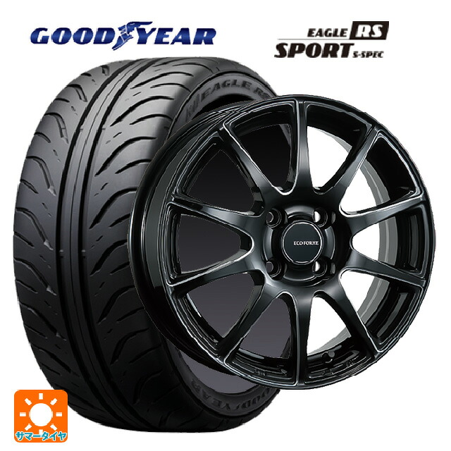 195/55R15 84V グッドイヤー イーグル RS スポーツ S-スペック ブリヂストン エコフォルム CRS23 B/MN 15-5.5J 国産車用 サマータイヤホイール4本セット