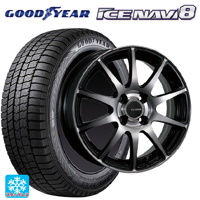 165/60R14 75Q グッドイヤー アイスナビ8 # ブリヂストン エコフォルム CRS23 B/NB 14-4.5J 国産車用 スタッドレスタイヤホイール4本セット|タイヤホイール専門店コニシタイヤ