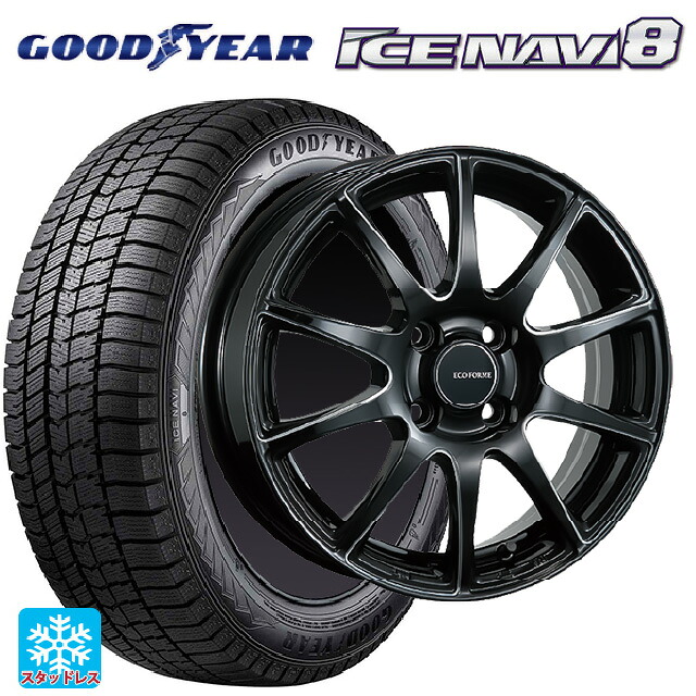 ミツビシ デリカミニ(4WD車)(B3系)用 165/65R15 81Q グッドイヤー アイスナビ8 ブリヂストン エコフォルム CRS23 B/MN 新品スタッドレスタイヤホイール 4本セット