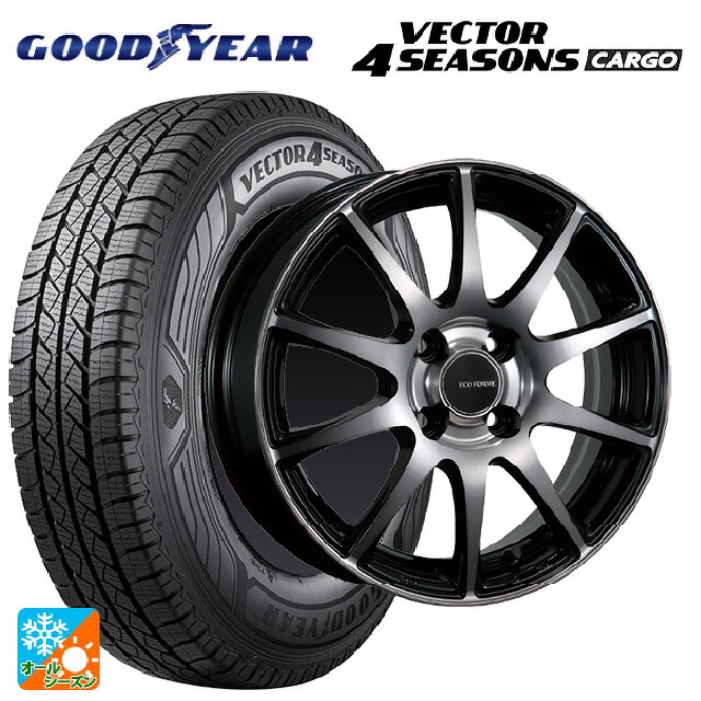 155/80R14 88/86N グッドイヤー ベクター4シーズンズ カーゴ ブリヂストン エコフォルム CRS23 B/NB 14-5.5J 国産車用 オールシーズンタイヤホイール4本セット