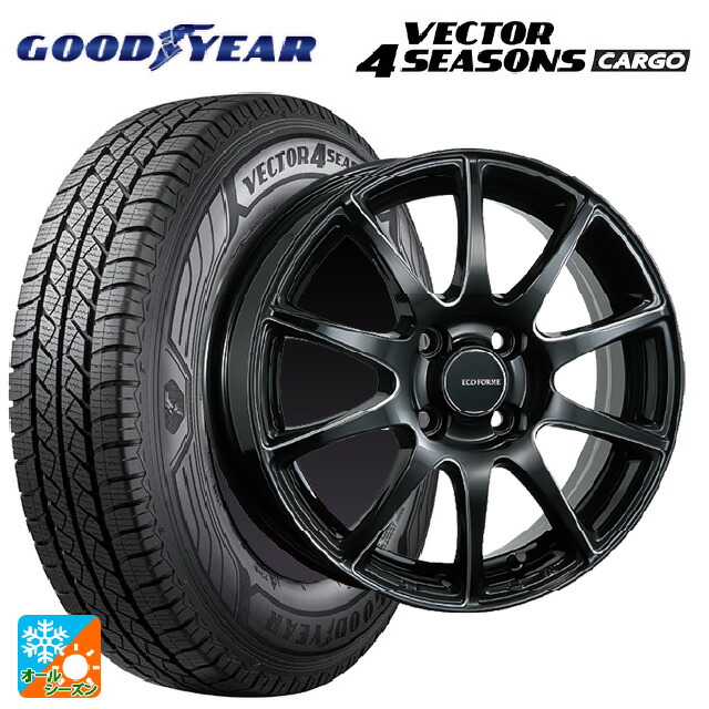 155/80R14 88/86N グッドイヤー ベクター4シーズンズ カーゴ ブリヂストン エコフォルム CRS23 B/MN 14-5.5J 国産車用 オールシーズンタイヤホイール4本セット