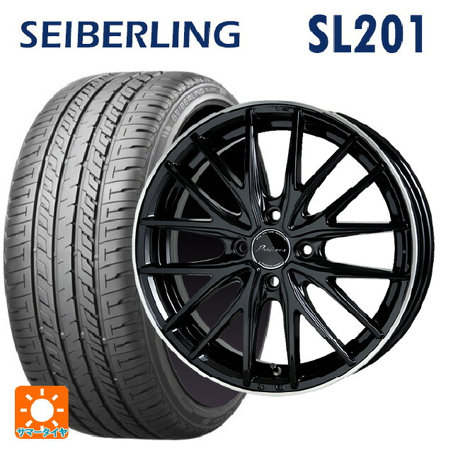 ダイハツ コペン(LA400K)用 165/50R16 75V セイバーリング セイバーリング SL201(ブリヂストン工場生産） ホットスタッフ プレシャス アスト M1 BK/リムP 新品サマータイヤホイール 4本セット