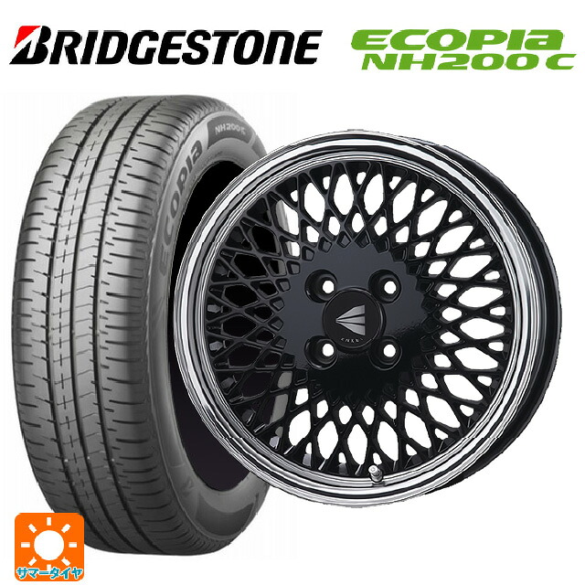 185/60R16 86H ブリヂストン エコピア NH200C 正規品 エンケイ ネオクラシック エンケイ 92 ブラックwithマシンドリップ 16-6.5J 国産車用 サマータイヤホイール4本セット|タイヤホイール専門店コニシタイヤ