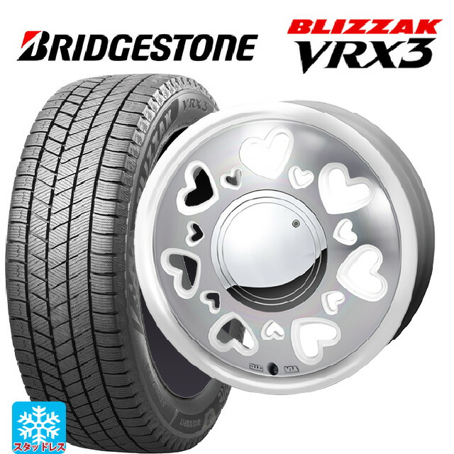 165/60R14 75Q ブリヂストン ブリザック VRX3 正規品 # ジャパン三陽 ケーキューティ パールホワイト/ポリッシュ 14-4.5J 国産車用 スタッドレスタイヤホイール4本セット|タイヤホイール専門店コニシタイヤ