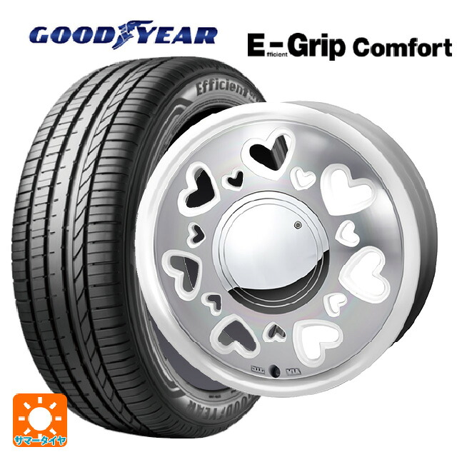 155/65R14 75H グッドイヤー エフィシェントグリップ コンフォート ジャパン三陽 ケーキューティ パールホワイト/ポリッシュ 14-4.5J 国産車用 サマータイヤホイール4本セット｜タイヤホイール専門店コニシタイヤ