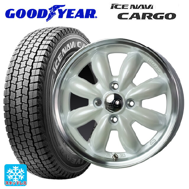 145/80R12 80/78N グッドイヤー アイスナビ カーゴ # ホットスタッフ ララパーム カップ2 PW/リムP 12-4J 国産車用 スタッドレスタイヤホイール4本セット｜タイヤホイール専門店コニシタイヤ