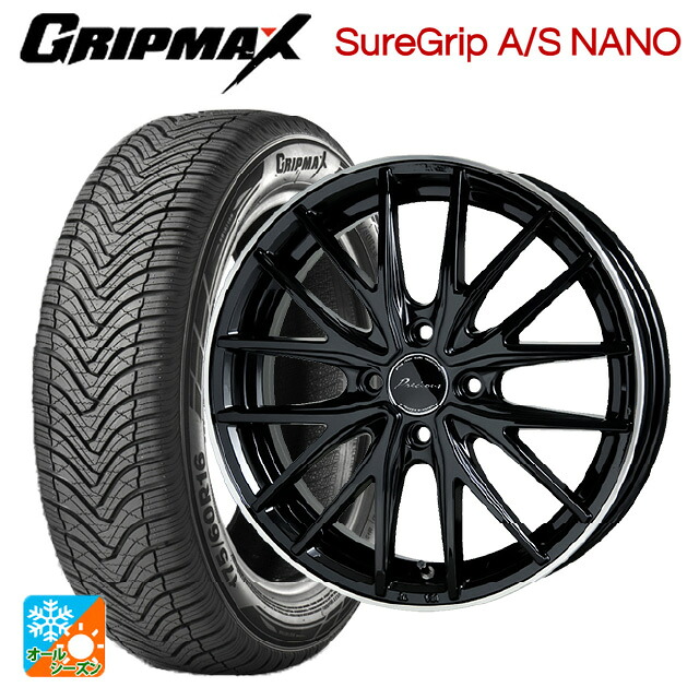 ミツビシ デリカミニ(4WD車)(B3系)用 165/65R15 81H グリップマックス シュアグリップ A/S ナノ ブラックレター ホットスタッフ プレシャス アスト M1 BK/リムP 新品オールシーズンタイヤホイール 4本セット