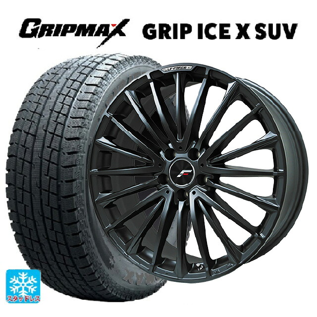トヨタ クラウンエステート(AZSH38/39)用 235/55R19 105H XL グリップマックス グリップアイスX SUV ブラックレター レアマイスター LFフォース マットブラック 新品スタッドレスタイヤホイール 4本セット