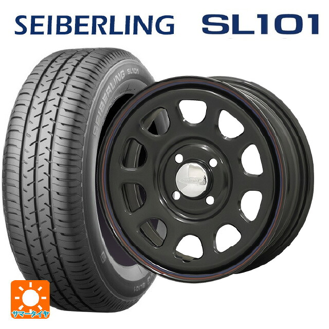 175/65R14 82S セイバーリング セイバーリング SL101(ブリヂストン工場生産） モリタ デイトナズ ブラック(レッド/ブルーライン) 14-5J 国産車用 サマータイヤホイール4本セット 43,560円