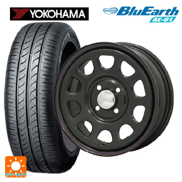ミツビシ デリカミニ(4WD車)(B3系)用 165/60R15 77H ヨコハマ ブルーアース AE01 モリタ デイトナズ ブラック(レッド/ブルーライン) 新品サマータイヤホイール 4本セット 53,856円