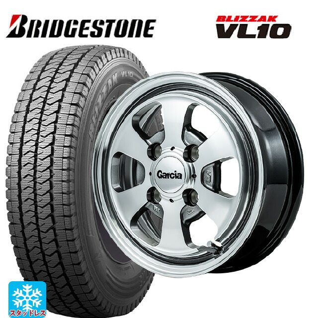 2025年製 145/80R12 80/78N ブリヂストン ブリザック VL10 正規品 # エムアイディー ガルシア ダラス6 ポリッシュ/ライングレー 12-4J 国産車用 スタッドレスタイヤホイール4本セット