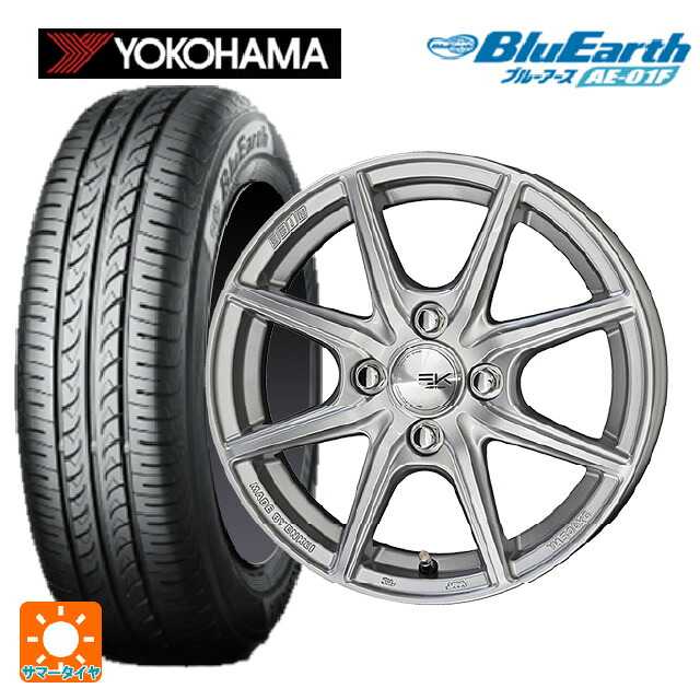 205/55R16 91V ヨコハマ ブルーアース AE01F 共豊 ザインEK シャインシルバー 16-6.5J 国産車用 サマータイヤホイール4本セット