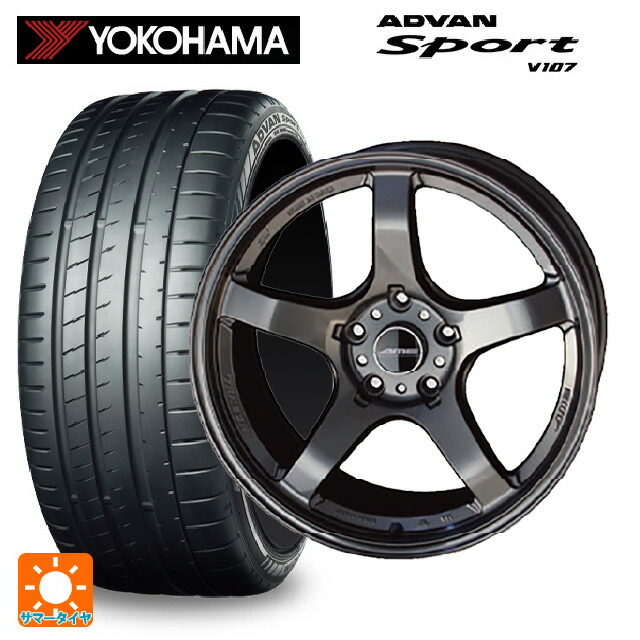 225/40R18 92Y XL ヨコハマ アドバンスポーツ V107 正規品 共豊 トレーサー GTV GUN BLACK 18-8.5J 国産車用 サマータイヤホイール4本セット