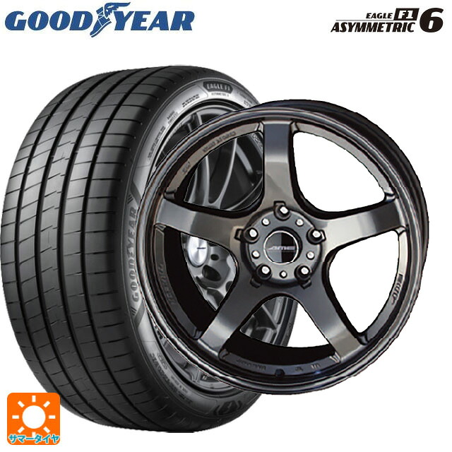 トヨタ GRカローラ(4BA-GZEA14H)用 255/35R18 94Y XL グッドイヤー イーグル F1 アシメトリック6 共豊 トレーサー GTV GUN BLACK 新品サマータイヤホイール 4本セット